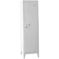 Produktbild: [en.casa] Einzelspind, Weiß, Metall, 2 Fächer, 38x137x38 cm, Garderobe, Garderobenschränke, Garderobenschränke