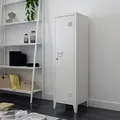 Produktbild: [en.casa] Einzelspind Kurikka Metallspind mit 2 Ablagen 137 x 38 x 38 cm abschließbar Schließfachschrank Metallschrank Garderobenschrank Weiß