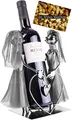 Produktbild: BRUBAKER Weinflaschenhalter Frauen Hochzeitspaar Frau + Frau Brautpaar Deko-Objekt Metall mit Grußkarte für Hochzeitsgeschenk