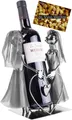 Produktbild: BRUBAKER Weinflaschenhalter Frauen Hochzeitspaar Hochzeitsgeschenk Frau + Frau, (1-St), Weinhalter Brautpaar Flaschenhalter Hochzeit Deko Metall mit Grußkarte