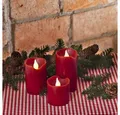 Produktbild: KONSTSMIDE LED-Kerze 1968-550 LED Echtwachskerzen 3er Set 6/9 12cm rot