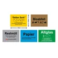 Produktbild: 5 Stück Mülltrennung Aufkleber Gelber Sack/Restmüll/Altpapier/Biomüll/Altglas...