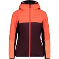 Produktbild: CMP W Jacket Hybrid Fix Hood Mini Ripstop Colorblock-Orange-Rot - Daunen Wasserabweisende robuste Damen Isolationsjacke,