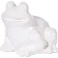 Produktbild: Gartenfrosch Keramik Gartenfigur Teich Dekofigur Skulptur Outdoor Frosch Weiß