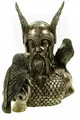 Produktbild: Veronese Odinbüste Odin mit Raben Hugin und Munin bronziert 23cm Figur Skulptur