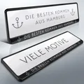 Produktbild: 2 Kennzeichenhalter | HAMBURG 07 | Moin Hansestadt | Alster | HH | DHL-Versand