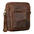 Produktbild: STILORD Ryan Crossbody Tasche Herren Leder Kleine Herrentasche zum Umhängen Vintage Ledertasche 9,7 Zoll iPad Tasche Messenger Bag Umhängetasche Echtleder Farbe:Veleta - braun