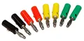 Produktbild: McPower Bananenstecker-Set 4 mm | 8-teilig | Druckfeder & Querloch | 4 Farben (Schwarz, Rot, Grün, Gelb) | Schraub-/Lötanschluss, 23 mm Hülse