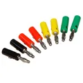 Produktbild: 8x Bananenstecker Set 4-Farben Druckfeder Querlochung 4mm Laborstecker Bananas