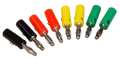 Produktbild: Bananenstecker-Set McPower, 4mm, Querloch, Druckfeder, 4 Farben, 8-teilig