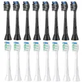 Produktbild: 16er Aufsteckbürsten Kompatibel mit Philips Sonicare Elektrische Zahnbürste, 8er Weiße Ersatzbürsten, 8er Schwarze Aufsätze