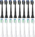 Produktbild: Effektiver Ersatz für Philips Sonicare, 16 Aufsteckbürsten in Weiß & Schwarz