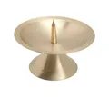 Produktbild: NKlaus Tischkerzenhalter Scheibenleuchter Ø11cm Messing Gold Kerzenleuchter