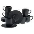 Produktbild: CreaTable Soft Touch Schwarz Espressotasse 12-tlg Steinzeug
