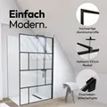 Produktbild: Duschwand MARWELL in modernem Design 120 x 195 cm - Trennwand aus Glas mit matt schwarzen Wandprofil - mit Einscheibensicherheitsglas - Schwarz