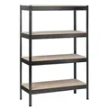 Produktbild: SCHULTE Regalwelt Schwerlastregal mit 4 Holzböden, 180x100x40 cm (HxBxT), Traglast pro Ebene ca. 150 Kg, schwarz-struktur, Lagerregal, Kellerregal