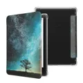 Produktbild: kwmobile E-Reader Schutzhülle kompatibel mit Amazon Kindle Paperwhite (2024)/Colorsoft Hülle - Kunstleder Case mit Auto Sleep/Wake Funktion für e-Reader - Galaxie Baum Wiese