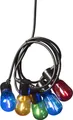 Produktbild: Konstsmide - LED Biergartenkette, bunt, 40 bunte Birnen / 80 warm weiße Dioden, 6V_Außentrafo, schwarzes Kabel