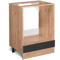 Produktbild: Vicco Herdumbauschrank, Schwarz Hochglanz, Honigeiche, Holzwerkstoff, 1 Fächer, Rechteckig, 60x81.6x46 cm, Küchen, Küchenmöbel, Küchenschränke, Geräteumbauschränke