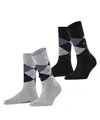 Produktbild: Burlington Damen Socken Everyday Argyle W So Baumwolle gemustert 2 Paar, Grau Light Heather 3223, 36-41