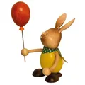 Produktbild: Kuhnert Drechslerei Osterdekoration/Osterhase „Stupsi Hase mit Luftballon“ 11 cm, aus feinstem Holz, für EIN Bezauberndes Osterfest oder eine dauerhafte Dekoration, Holzkunst Made in Germany
