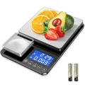 Produktbild: KüChenwaage Digital,Digitale KüChen mit 2 Plattformen 15kg/1g & 500g/0.01g Feinwaage mit 7/6 Einheiten,Summierungsfunktion,Auto-Off, Tara,Led Display,für KüChe Schmuck Backen Kochen, Inkl. Batterien