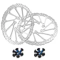 Produktbild: GoHZQ Fahrrad Bremsscheibe 160/180/203mm 2 Stück Edelstahl Bremsscheiben mit 12 Schrauben für die meisten Fahrrad Rennrad Mountainbike BMX MTB (180mm)