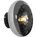 Produktbild: QAZQA Art Deco Wandleuchte Schwarz mit Rauchglas Ayesha