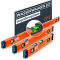 Produktbild: Presch Wasserwaagen 3tlg. (40, 60 & 100cm) - Libelle inkl. 2% Gefälle-Anzeige