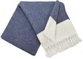Produktbild: Merinowolldecke Wolldecke Merinowolle-Kaschmir Mix 140x200cm Blau-Weiß (M)