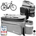 Produktbild: MIVELO - Fahrradtasche für Gepäckträger - Gepäckträgertasche Fahrrad - erweiterbar auf 20L - wasserabweisend - 20L grau