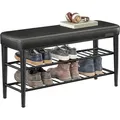 Produktbild: Vasagle Schuhbank EKHO, schwarz, aus Metall, 2 Ebenen für 10 Paar, 100 x 50 x 30cm