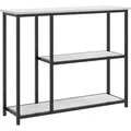 Produktbild: Homcom - Konsolentisch, Flurtisch mit 3 Ablagen, 100 x 30 x 80 cm, Beistelltisch, Kleiner Ausstellungstisch für Kleinen Raum, Eingang, Flur,