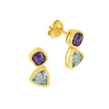 Produktbild: Fascination Ohrschmuck Ohrstecker 375 Gold gelb glanz poliert Blautopas Amethyst