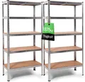 Produktbild: ONDIS24 Schwerlastregal Metallregal Thomas, Lagerregal 90 x 40 x 180 (H) cm, Kellerregal, 2-tlg., 875kg Steckregal mit 5 Einlegeböden, Werkstattregal 5X 175kg belastbar