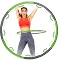 Produktbild: Tunturi Hula Hoop Reifen Erwachsene mit Gewicht, 1,8 kg, Hoola Hoop Reifen Fitness mit Noppen - Grün/Grau