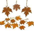 Produktbild: 12er Set Herbstdeko Blatt Blätter Rost Dekohänger Anhänger Hängedeko Herbst Dekoration Herbstblätter (12er Set Herbstblätter Anhänger)