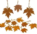 Produktbild: LB H&F Lilienburg Dekohänger 12er Set Herbstdeko Herbstanhänger Herbstblätter (Fensterdeko Fensterhänger Fensteranhänger Hängedeko Dekohänger Anhänger Blatt Blätter 12er SET ROSTBLÄTTER Ast Bündel Strauß Strauch Metallblätter zum Aufhängen anhängen), Deko Dekoration Herbst Metall Rost Herbsthänger