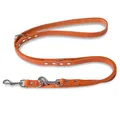 Produktbild: FREUDENTIER Hundeleine Leder 2m - Lederleine verstellbar - Führleine aus zertifiziertem Fettleder für kleine, mittelgroße & große Hunde - Alsterufer Kollektion (Sunset Orange, 20mm breit)