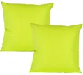 Produktbild: JACK 2er Set Outdoor Kissenhülle Kissenbezug 50x50cm Wasserfest Sitzkissen Lounge Kissen Garten Stuhl Lotus Effekt, Farbe:Limette