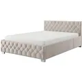 Produktbild: Juskys Polsterbett Nizza 120 x 200 cm mit Bettkasten & LED Beleuchtung in Beige