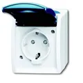 Produktbild: ABB 2CKA002083A0842 Schutzkontakt-Steckdose IP44 Lichtgrau (RAL 7035), Blau-Grün