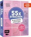 Produktbild: 55 x stricken – Profi-Hacks und Tricks | Dein Kartenset von @maschenfein: 55 Karten mit Schritt-für-Schritt-Anleitungen aller komplizierten Stiche | ... Projekttasche, unterwegs oder zum Verschenken