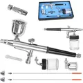 Produktbild: Professionelles Airbrush-set 3 Düsen 0,2-0,5mm 2 Seitentanks