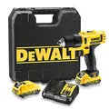 Produktbild: Dewalt 10,8 Volt 2-Gang Akku-Bohrschrauber DCD710D2 (für Bohr- und Schraubarbeiten in Holz und Metall, 2 Gänge, 15-stufiges Drehmoment, 2x 2 Ah Lio-Ion Akkus, Schnellladegerät, Transportkoffer)