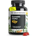 Produktbild: natural elements Vitamin D3 K2 Gummies KIDS – 120 fruchtige Gummies – vegan, zuckerfrei – Tropicalgeschmack – Markenrohstoff K2VITAL® – optimale Dosierung für Kinder – laborgeprüfte Qualität