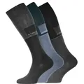 Produktbild: Cotton Prime® Kniestrümpfe aus Baumwolle mit Komfortbund (3-Paar) blau|grau|schwarz 43-46
