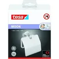 Produktbild: Moon Toilettenpapierhalter mit Deckel, verchromt - WC-Rollenhalter zur Wandbefestigung ohne Bohren, inkl. Klebelösung - 53 mm x 140 mm x 128 mm - Tesa