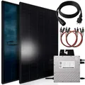 Produktbild: SUNNIVA 920W Balkonkraftwerk BIFAZIAL FULLBLACK komplett Steckdose Beny 800W Wechselrichter, PV Solaranlage, 2x 460W Glas-Glas Solarmodule, inkl. 5m Kabel, Komplettset Photovoltaikanlage