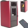 Produktbild: Pelletofen 9,5kW Pelletkamin Pelletheizung Kaminofen  Holzofen rot 56303